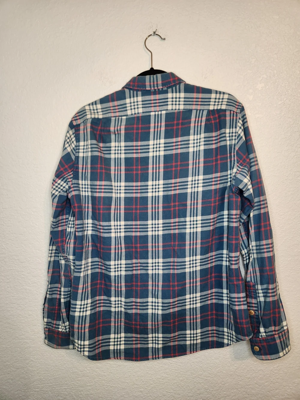 J Crew Slim Fit Flannel Camp Shirt Button Up Plaid Long Sleeve Mens Sz Medium